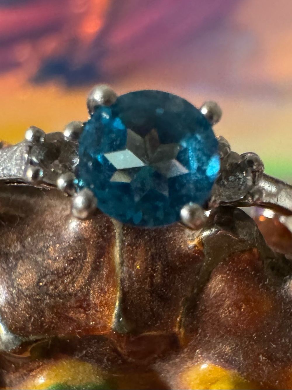 Sterling Silver, Paraiba Neon Blue Topaz Solitaire Ring - Women Jewelry